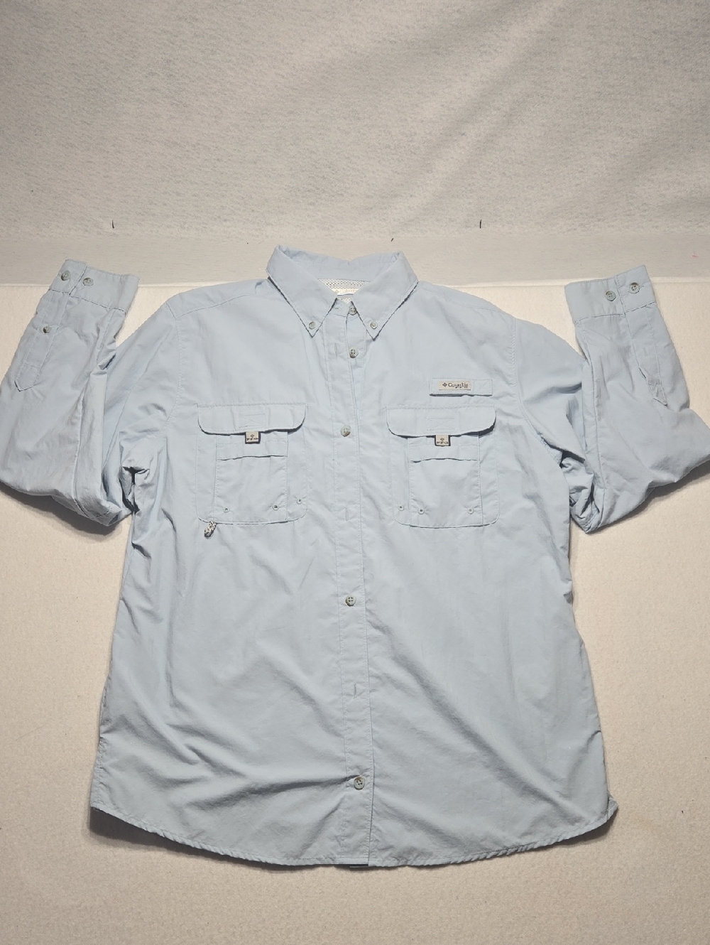 Columbia PFG Bahama II Light Blue Men’s Long-Sleeve SPF 50 Shirt